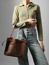 Handtas Velvet Caviar Leder Milano Bruin velvet caviar VC25113