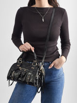Cross Body Tas Nine Leder Milano Zwart nine NI24093O-vue-porte
