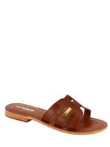 Slippers Damia Uit Leder Les tropeziennes Bruin women DAMIA