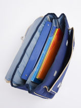 Boekentas 2 Compartimenten Caramel et cie Blauw boheme 62152-vue-porte