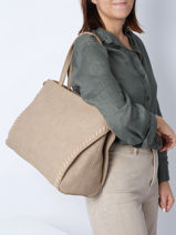 Business Schoudertas A4 Formaat Woomen Beige gentiane WGEN82-vue-porte