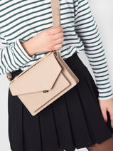 Cross Body Tas Zoé Leder Lancaster Beige zoe 10-vue-porte