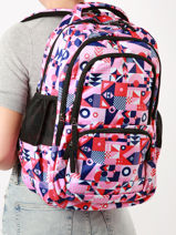 Rugzak 2 Compartimenten Met 15" Laptopvak Miniprix Roze fac 52871-vue-porte