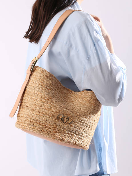 Schoudertas Riviera Uit Gevlochten Jute En Leder Etrier Beige riviera ERIV068M ander zicht 1