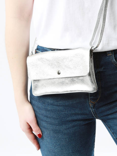 Cross Body Tas Nine Leder Milano Zilver nine NI23067 ander zicht 3