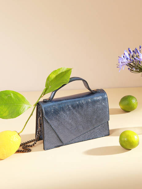 Cross Body Tas Nine Leder Milano Blauw nine NI23111 ander zicht 3