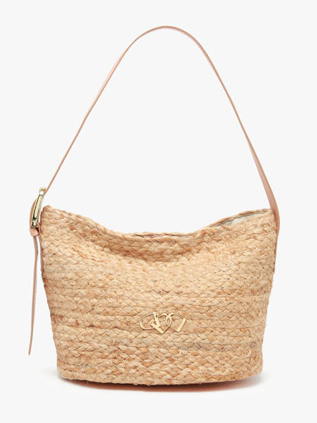Schoudertas Riviera Uit Gevlochten Jute En Leder Etrier Beige riviera ERIV068M