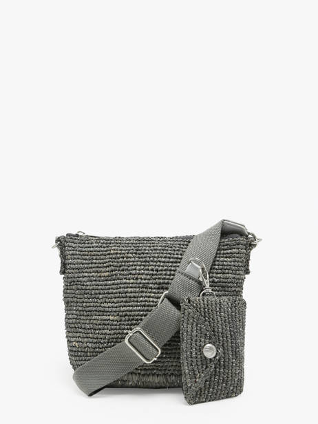Cross Body Tas L'atelier Du Crochet Raphia Le voyage en panier Grijs l'atelier du crochet AM771 ander zicht 4