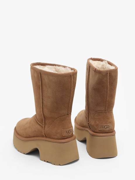Laarzen Met Hak Classic Short New Height Uit Leder Ugg Beige women 1158310 ander zicht 3