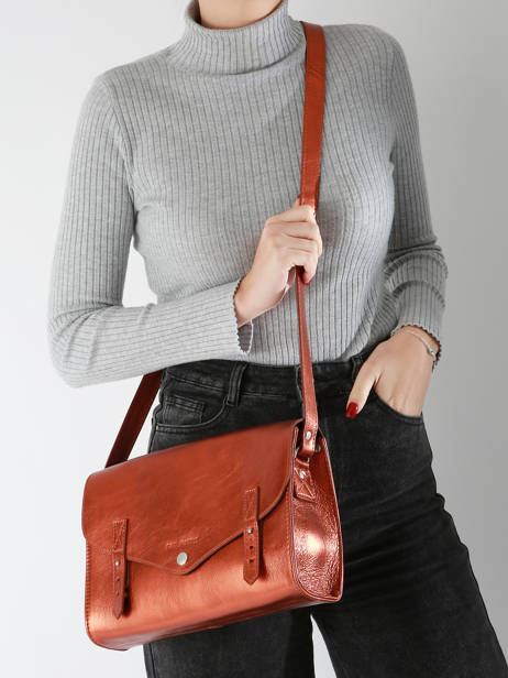 Cross Body Tas L'indispensable Ginger Leder Paul marius Oranje ginger INDISGIN ander zicht 1