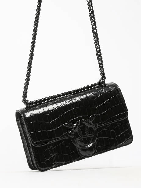 Cross Body Tas Love Bag Icon Leder Pinko Zwart love bag icon A1SY ander zicht 2