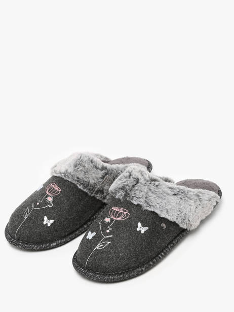Pantoffels Isotoner Grijs women 97418 ander zicht 2