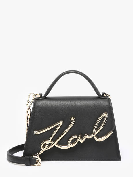 Cross Body Tas K Signature Leder Karl lagerfeld Zwart k signature A1W30038