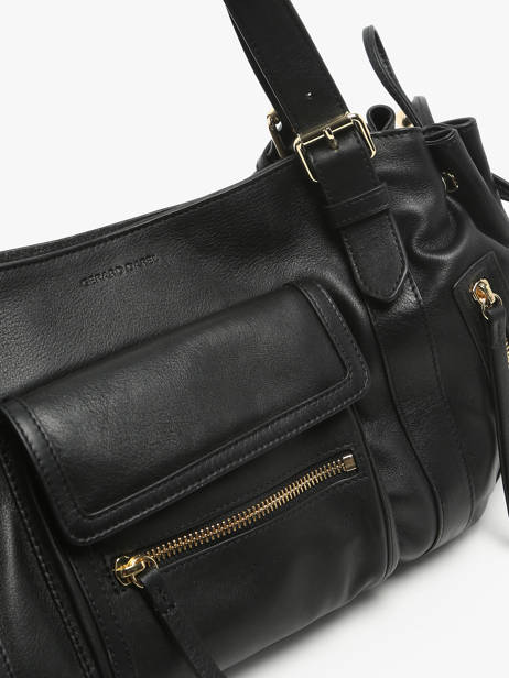 Schoudertas Icone Leder Gerard darel Zwart icone DBS30410 ander zicht 5