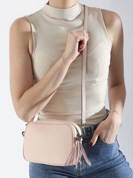 Cross Body Tas Caviar Leder Milano Roze caviar CA2006N ander zicht 1