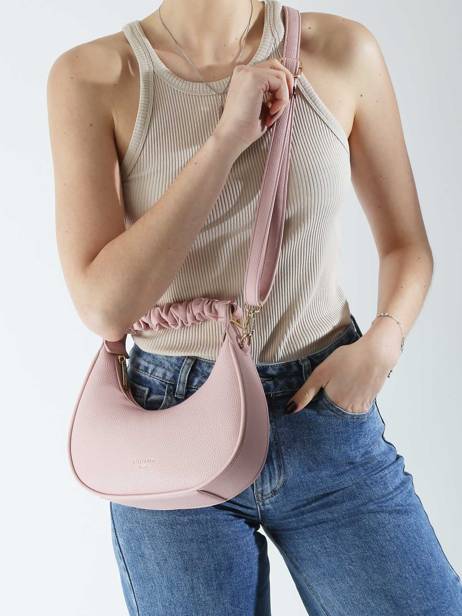 Cross Body Tas Grained Miniprix Roze grained A9108 ander zicht 1