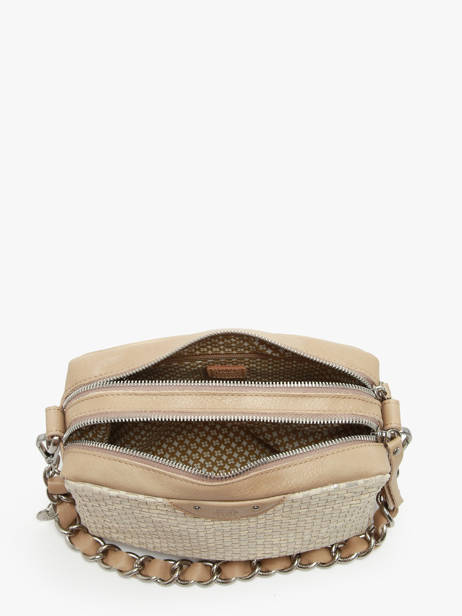 Cross Body Tas Vintage Leder Mila louise Beige vintage 23673WC ander zicht 3