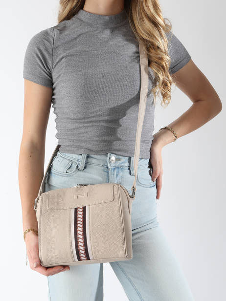 Cross Body Tas Jeane Signature Leder Nathan baume Beige signature 3 ander zicht 1