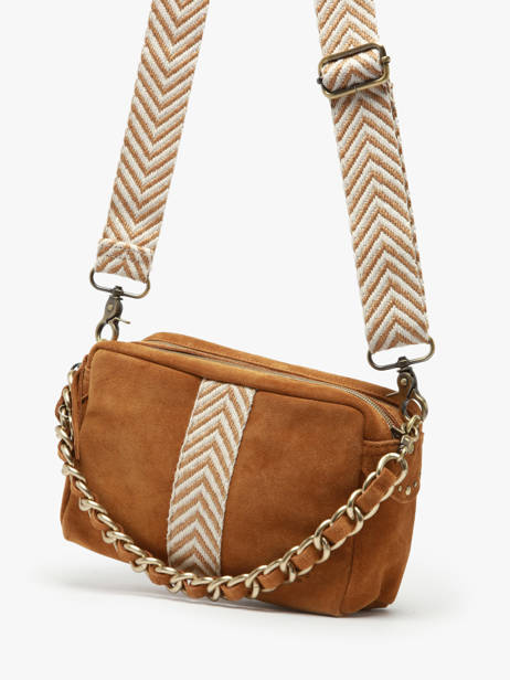 Cross Body Tas Vintage Leder Mila louise Bruin vintage 23673V3 ander zicht 2