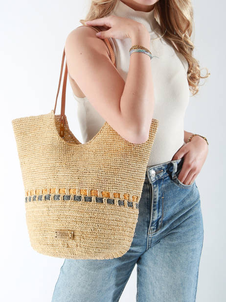 Schoudertas L'atelier Du Crochet Raphia Le voyage en panier Beige l'atelier du crochet AM804 ander zicht 1