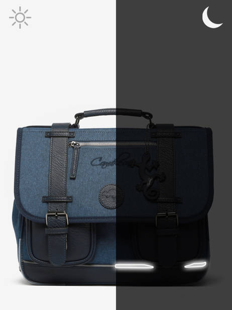 Boekentas 3 Compartimenten Cameleon Blauw vintage color VIC-CA41 ander zicht 7