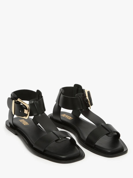 Sandalen Daphne Uit Leder Nuyou Zwart women 11013 ander zicht 1