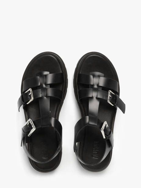 Sandalen Teresa Uit Leder Nuyou Zwart women 37121 ander zicht 3