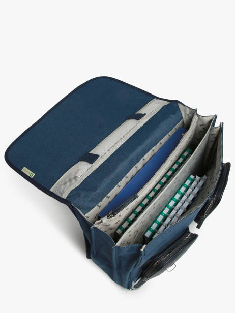 Boekentas 3 Compartimenten Cameleon Blauw vintage color VIC-CA41 ander zicht 3