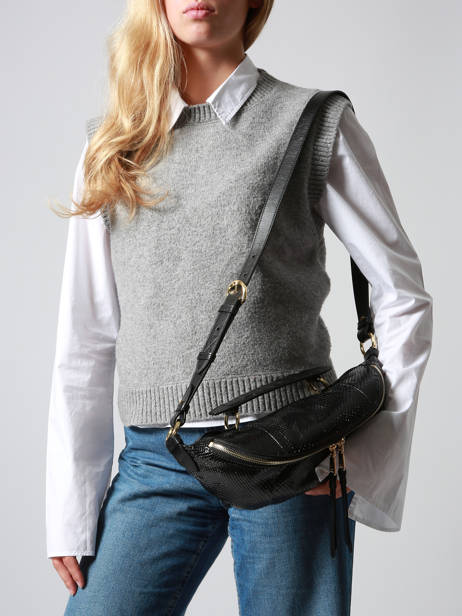 Cross Body Tas Origami Python Leder Lancel Zwart origami A13260 ander zicht 1