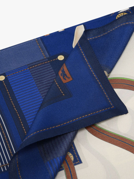 Longchamp Soie gots Foulard Blauw