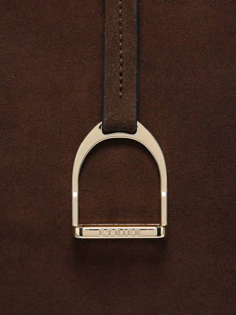 Schoudertas Altesse Suede Leder Etrier Bruin altesse suede EASU088M ander zicht 5