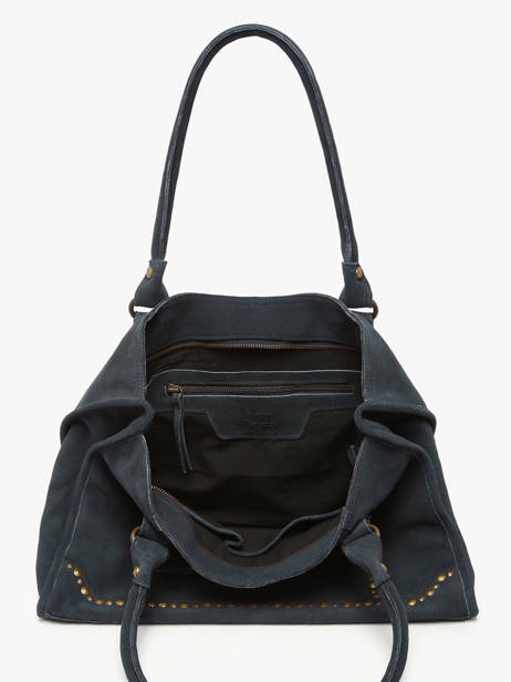 Schoudertas A4 Houston Leder Basilic pepper Blauw houston BHOU31 ander zicht 3