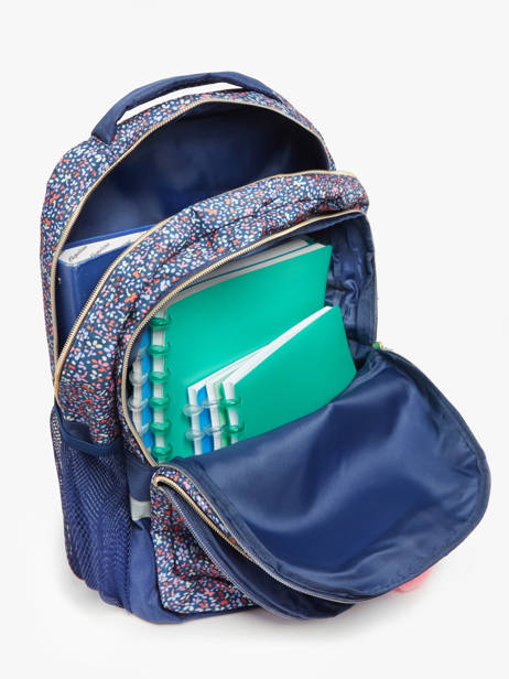 Rugzak 2 Compartimenten Milky kiss Blauw floral fame 3700526 ander zicht 3