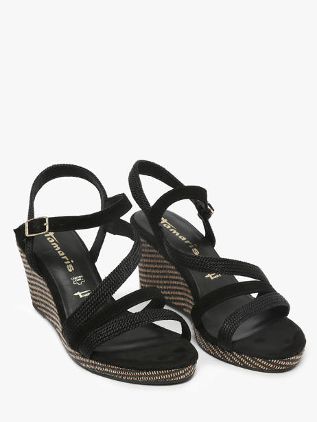 Sandalen Met Sleehak Uit Leder Tamaris Zwart accessoires 44 ander zicht 1