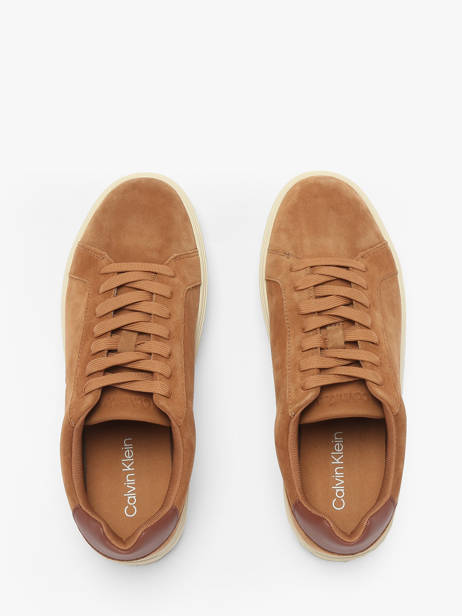 Sneakers Uit Leder Calvin klein jeans Bruin men YM01434 ander zicht 4