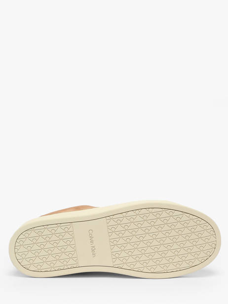 Sneakers Uit Leder Calvin klein jeans Bruin men YM01434 ander zicht 5