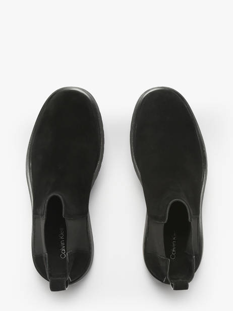 Sneakers Uit Leder Calvin klein jeans Zwart men YM01372 ander zicht 4