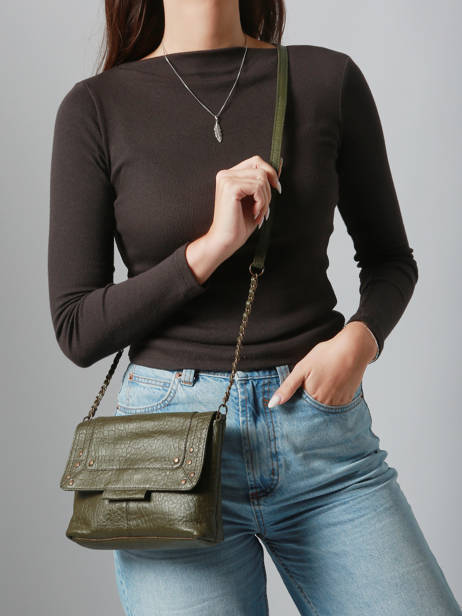 Cross Body Tas Felizia Leder Pieces Groen felizia 17116820 ander zicht 1