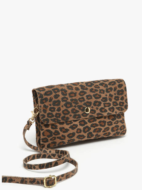 Cross Body Tas Velvet Leopardo Milano Bruin velvet leopardo VL23067 ander zicht 1