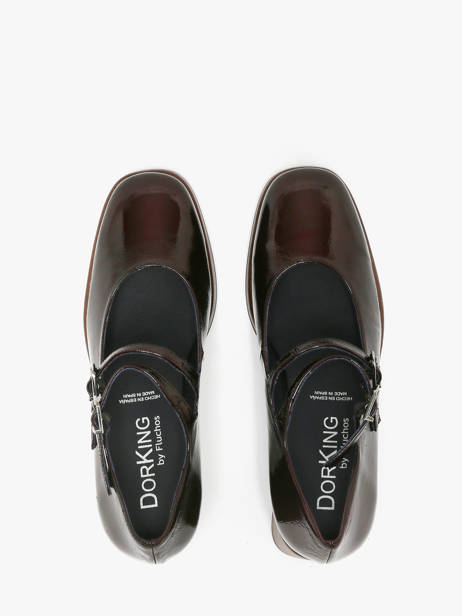 Derby Veterschoenen Met Hak Cristel Uit Leder Dorking Rood women D9437 ander zicht 3