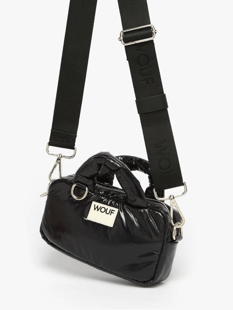 Cross Body Tas Glossy Gerecycleerd Polyester Wouf Zwart glossy BM250023 ander zicht 2