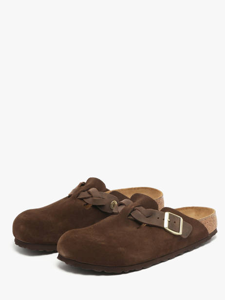 Slippers Uit Leder Birkenstock Bruin women 1031716 ander zicht 1
