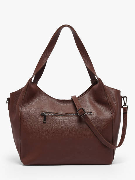 Schoudertas Caviar Leder Milano Bruin caviar CA25061 ander zicht 4