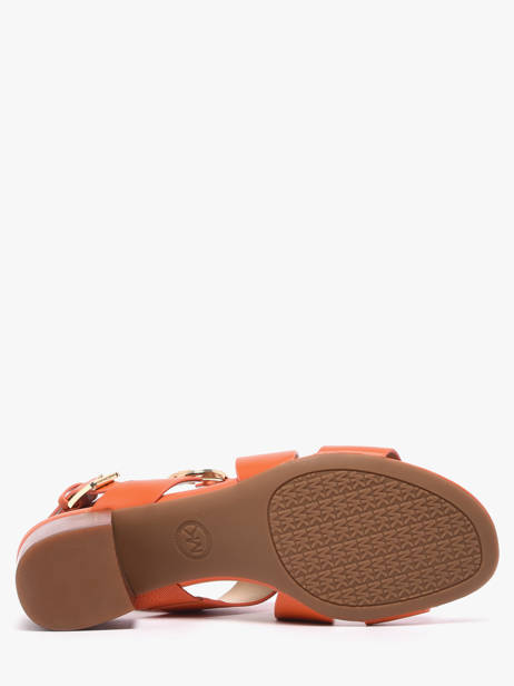 Sandalen Met Hak Uit Leder Michael kors Oranje women EMS1L835 ander zicht 4