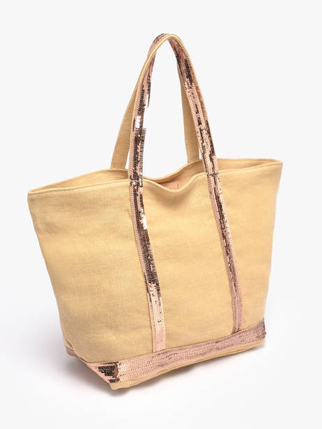Handtas Met Rits M Le Cabas Linnen Pailletten Vanessa bruno Geel cabas lin 31V40378 ander zicht 2