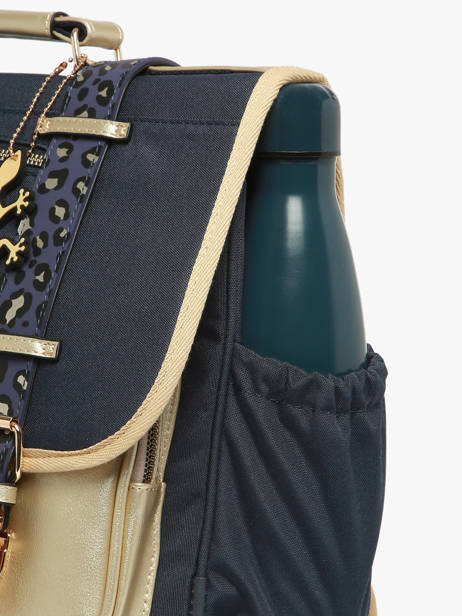 Boekentas 2 Compartimenten Cameleon Blauw vintage fantasy PBVGCA35 ander zicht 5