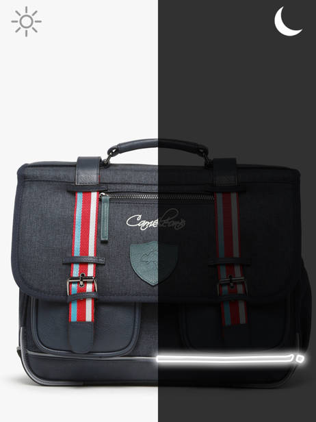 Boekentas 2 Compartimenten Cameleon Blauw vintage urban PBVBCA35 ander zicht 7