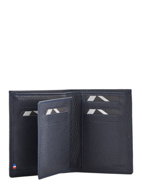 Portefeuille/ Kaarthouder Leder Etrier Blauw madras EMAD248 ander zicht 1