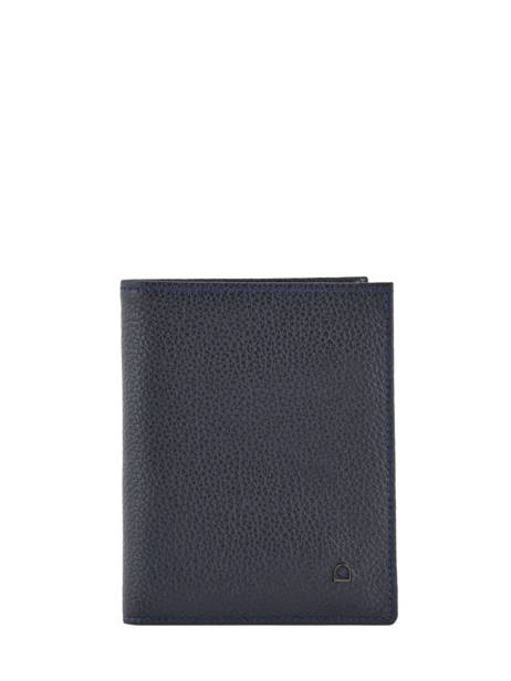 Portefeuille/ Kaarthouder Leder Etrier Blauw madras EMAD248