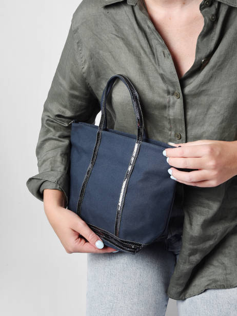 Handtas Le Cabas Pailletten Vanessa bruno Blauw cabas 1V40435 ander zicht 1